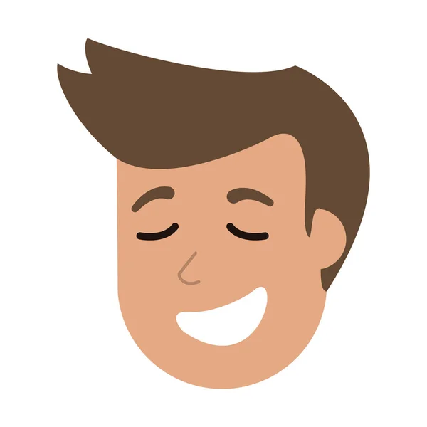 Homem sorridente rosto desenhos animados — Vetor de Stock