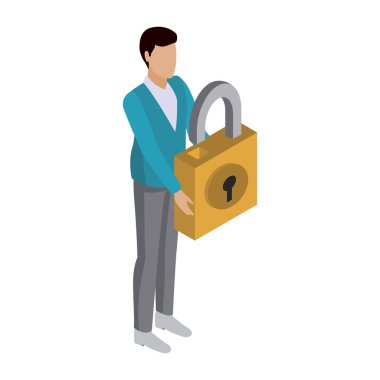 İşadamı holding asma kilit izometrik