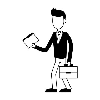 Executive işadamı avatar siyah beyaz