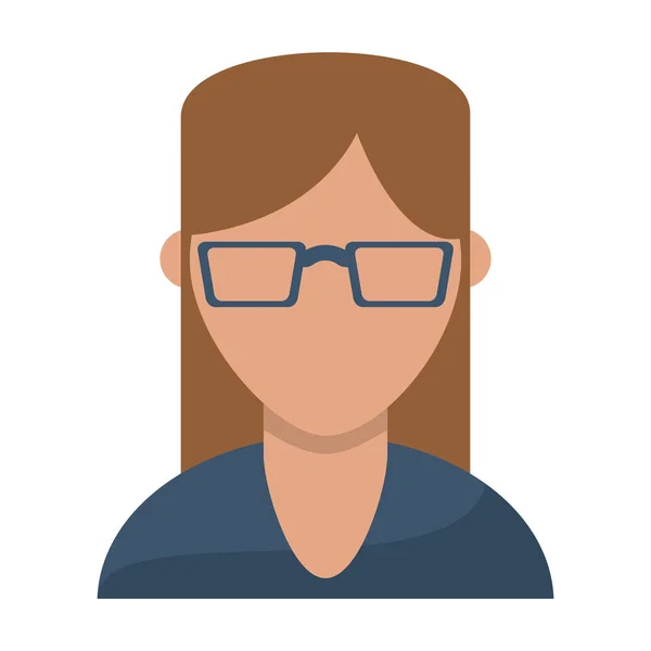 Femme avec des lunettes profil avatar — Image vectorielle