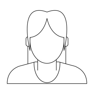 Kadın avatar profil siyah beyaz