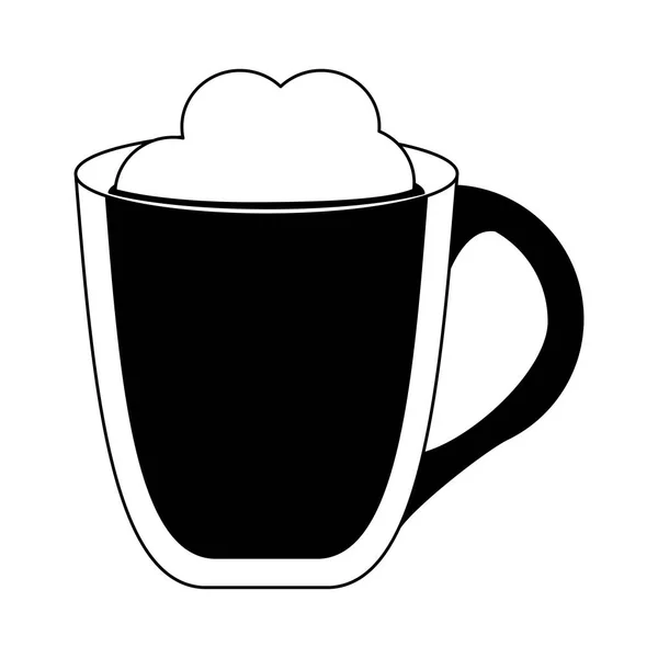 Смачна чашка мокацино в чорно-білому кольорі — стоковий вектор