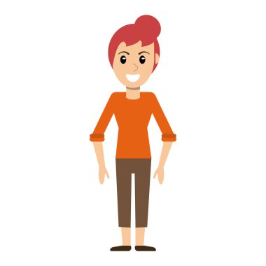 kadın gülümseyen çizgi film