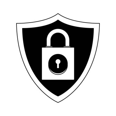 Kalkan amblemi siyah beyaz asma kilit