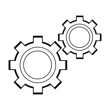 Gears'ı makine parçaları siyah beyaz