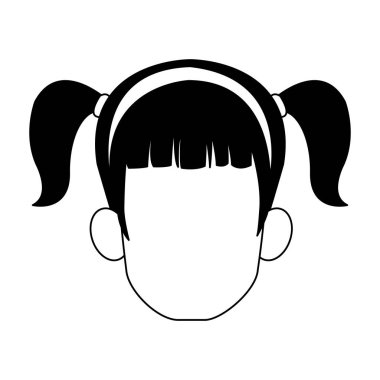 Siyah beyaz kadın yüzü olmayan kafa