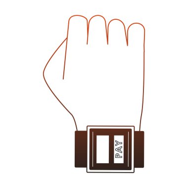 Smartwatch karikatür kırmızı çizgiler ödeme