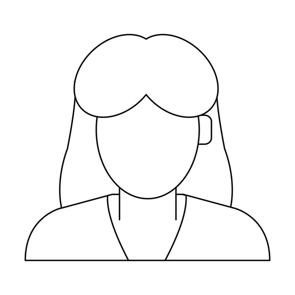 Perfil de mujer avatar en blanco y negro — Archivo Imágenes Vectoriales