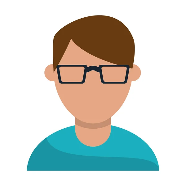 Homme avec des lunettes profil avatar sans visage — Image vectorielle