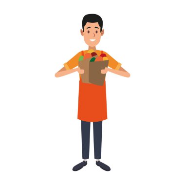 Dükkan yiyecek bir çanta