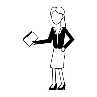 Executive işkadını avatar siyah beyaz