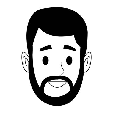 Yüz siyah beyaz sakallı genç adam