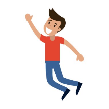 Dans ve çizgi film gülümseyen adam