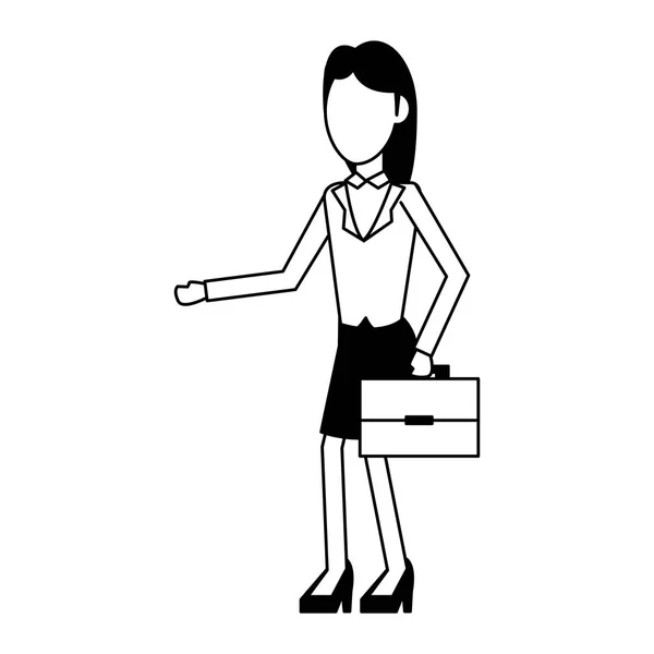Виконавча бізнес-леді аватар в чорно-білому — стоковий вектор