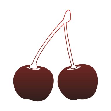 Tatlı kiraz kırmızı çizgiler izole