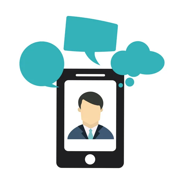 Smartphone chat di lavoro — Vettoriale Stock