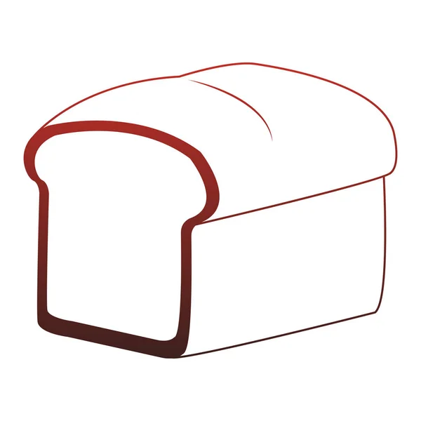 焼きたてのパンが分離された赤い線 — ストックベクタ