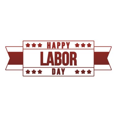 Mutlu İşçi Bayramı amblemi kırmızı çizgiler