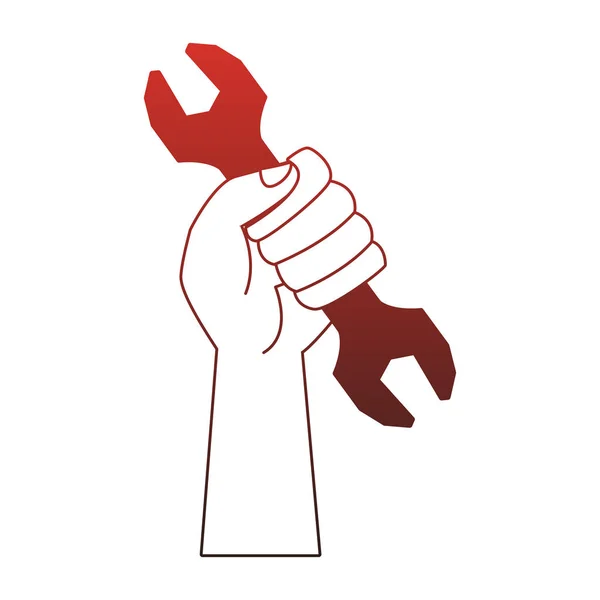 Рука с гаечным ключом — стоковый вектор