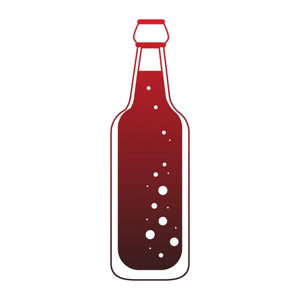 ビール ガラス ボトル赤ライン — ストックベクタ