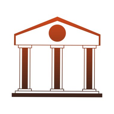 Sembol kırmızı çizgiler bina banka