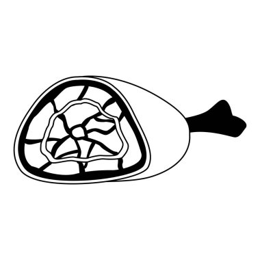 Siyah beyaz tabak domuz jambon