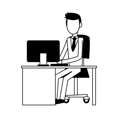 İşadamı Bürosu'nda siyah ve beyaz