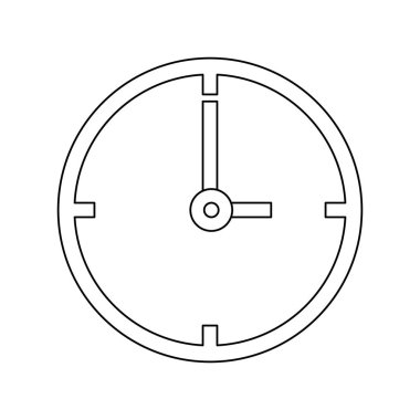 Yuvarlak Saat sembol siyah beyaz