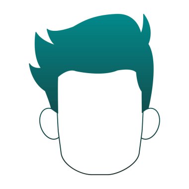 Adam meçhul baş mavi çizgiler