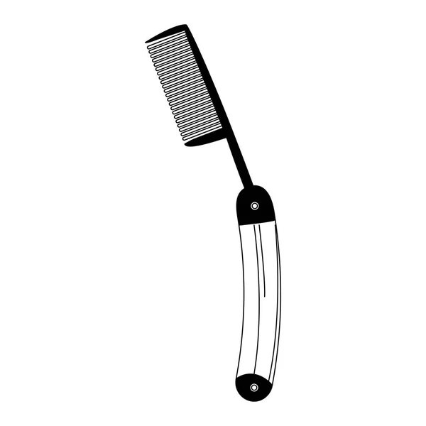 Navaja de afeitar de barba vintage en blanco y negro — Vector de stock