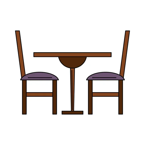Обідній дерев'яний стіл і стільці — стоковий вектор