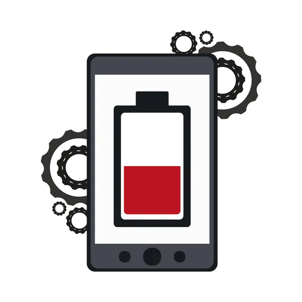 Smartphone batería baja — Archivo Imágenes Vectoriales