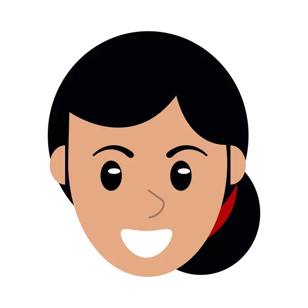Mulher rosto sorrindo desenhos animados — Vetor de Stock