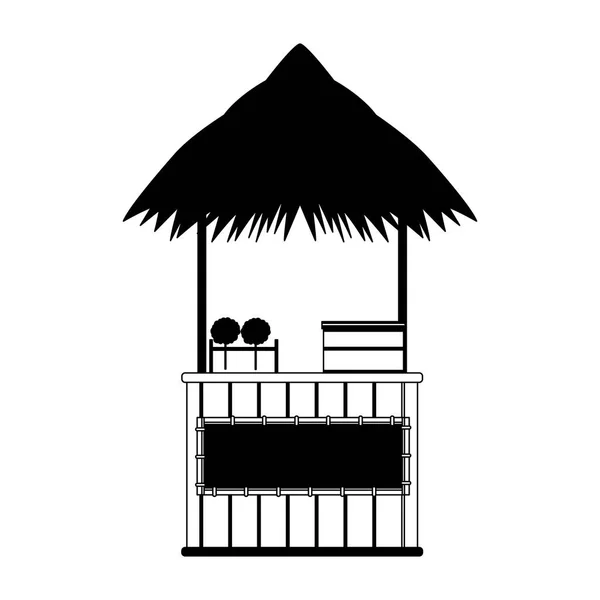 Beack kiosk stand in black and white — Stock Vector