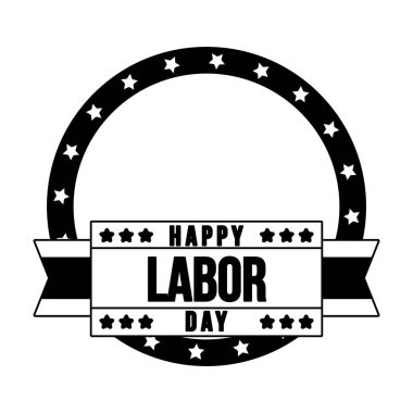 Mutlu İşçi Bayramı amblemi siyah beyaz