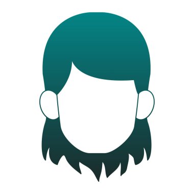 Kadın yüzü olmayan kafa mavi çizgiler