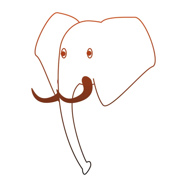 Elefante salvaje animal líneas rojas — Vector de stock