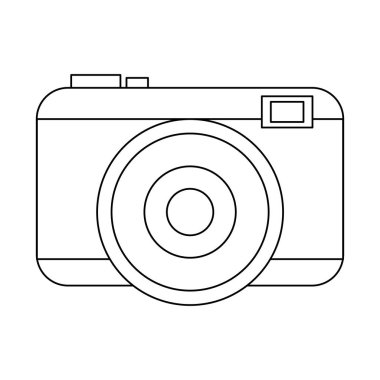 Vintage fotoğraf makinesi karikatür siyah beyaz