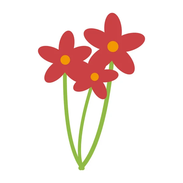 Belles fleurs dessin animé isolé — Image vectorielle