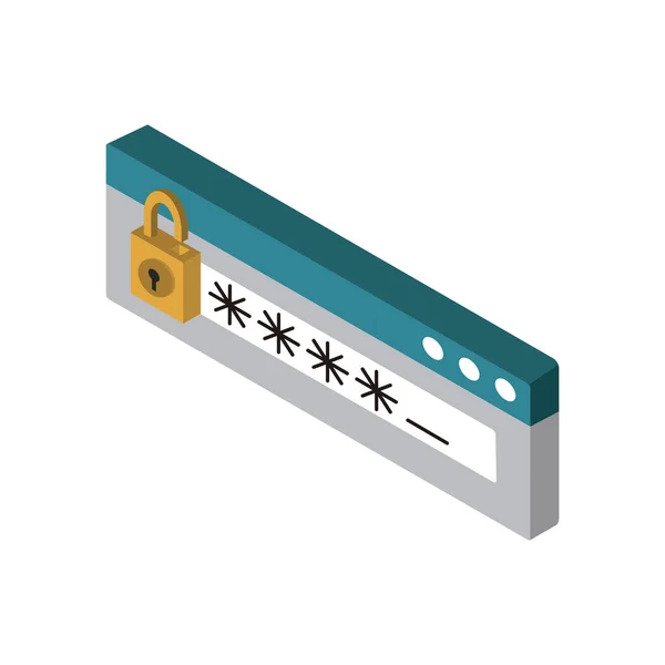 Password bar with padlock — Stock Vector