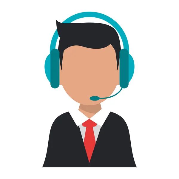 Call center ügynök üzemeltető avatar — Stock Vector