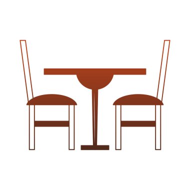 yemek ahşap masa ve sandalyeler kırmızı çizgiler