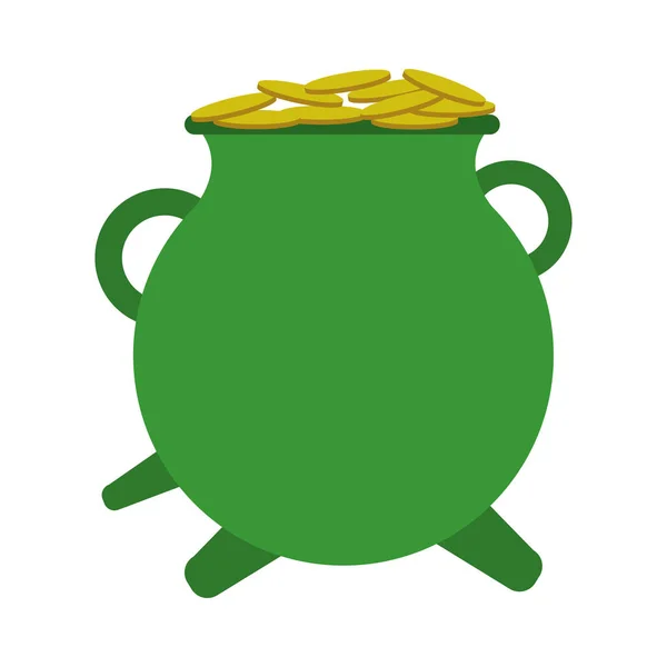 Irish pot with coins — Stock Vector