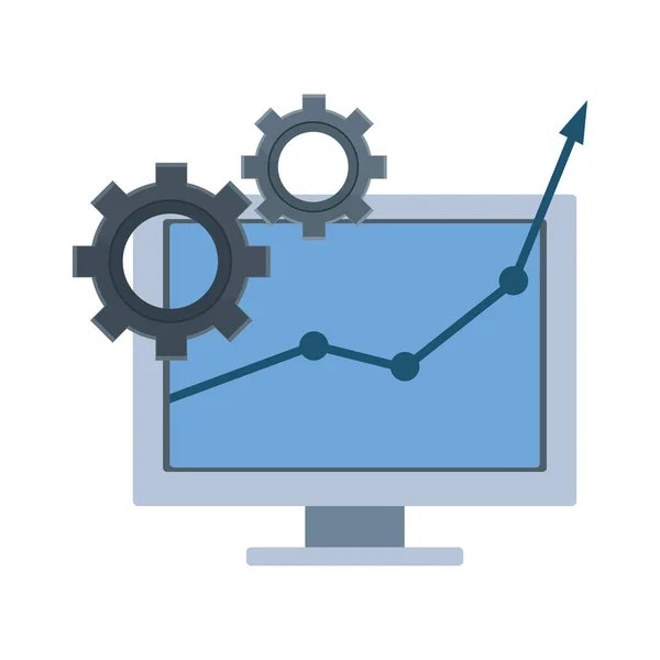 コンピューター上に成長の統計情報 — ストックベクタ