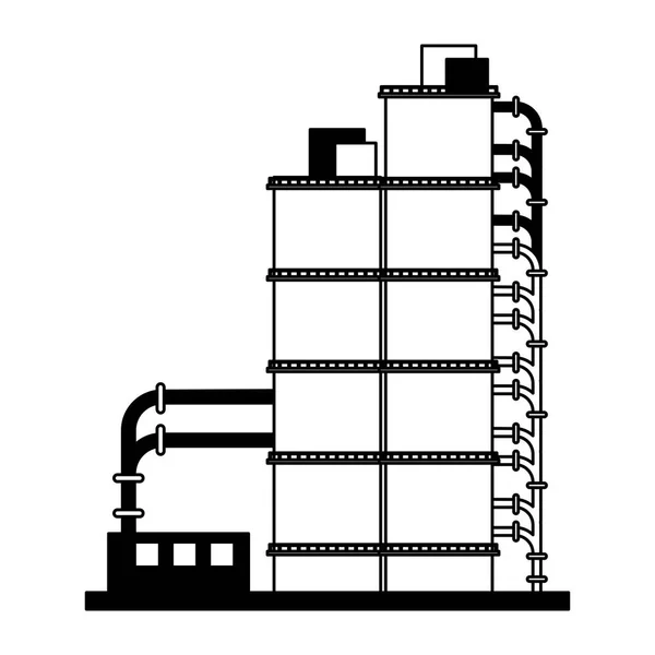 Machines industrielles en noir et blanc — Image vectorielle