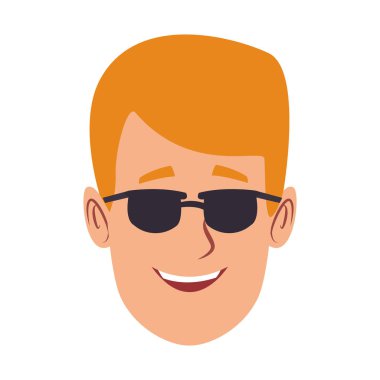 Genç yüzü güneş gözlüklü adam