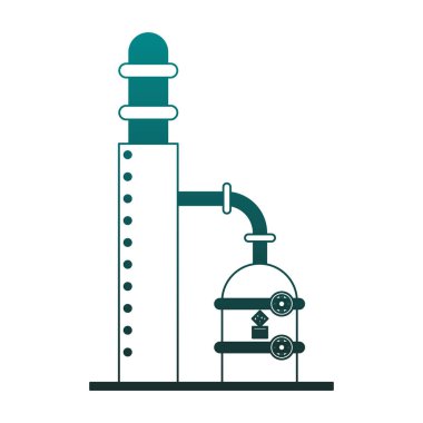 Bitki Sanayi makineleri mavi çizgiler içinde