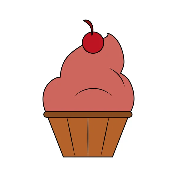 Deliciosa sobremesa de cupcake —  Vetores de Stock
