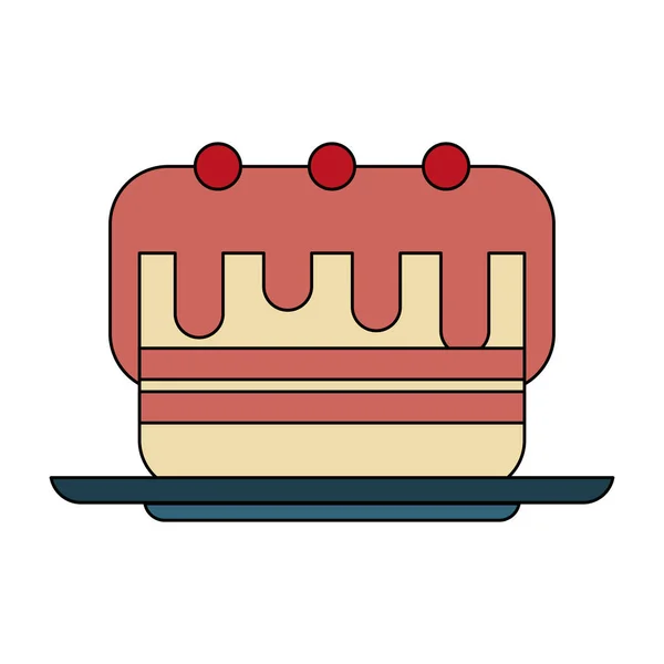 Délicieux gâteau d'anniversaire — Image vectorielle