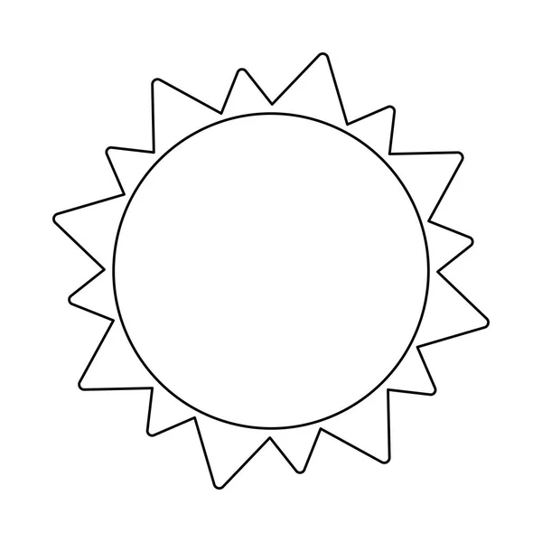 Sol símbolo de verão em preto e branco — Vetor de Stock